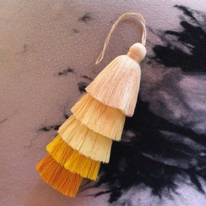 Yellow boho tassel for keychain or purse